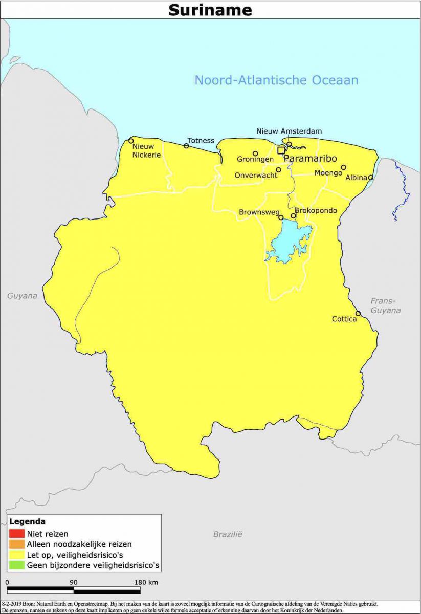 Het reisadvies voor Suriname